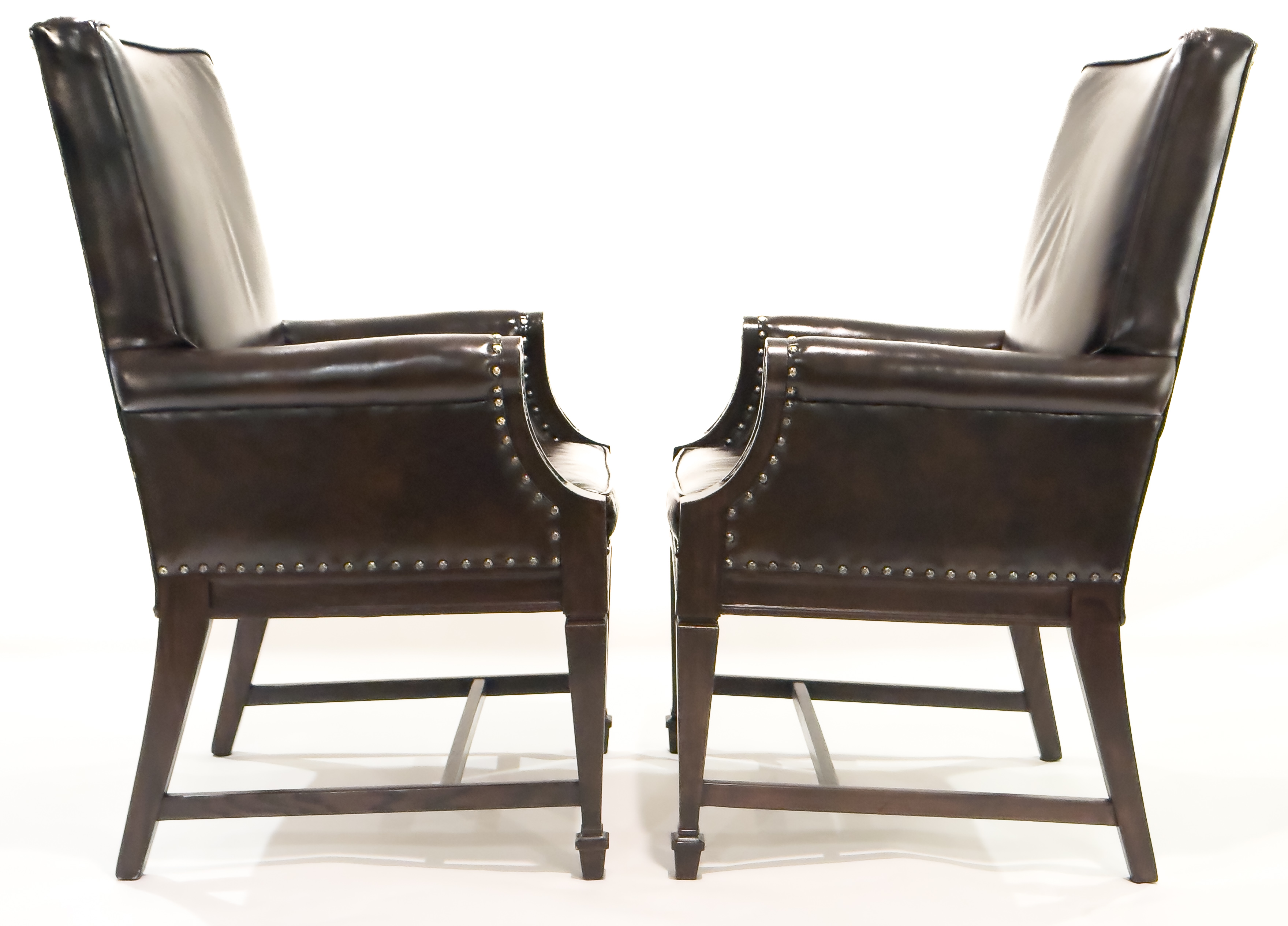 Side profile of Romweber leather armchairs