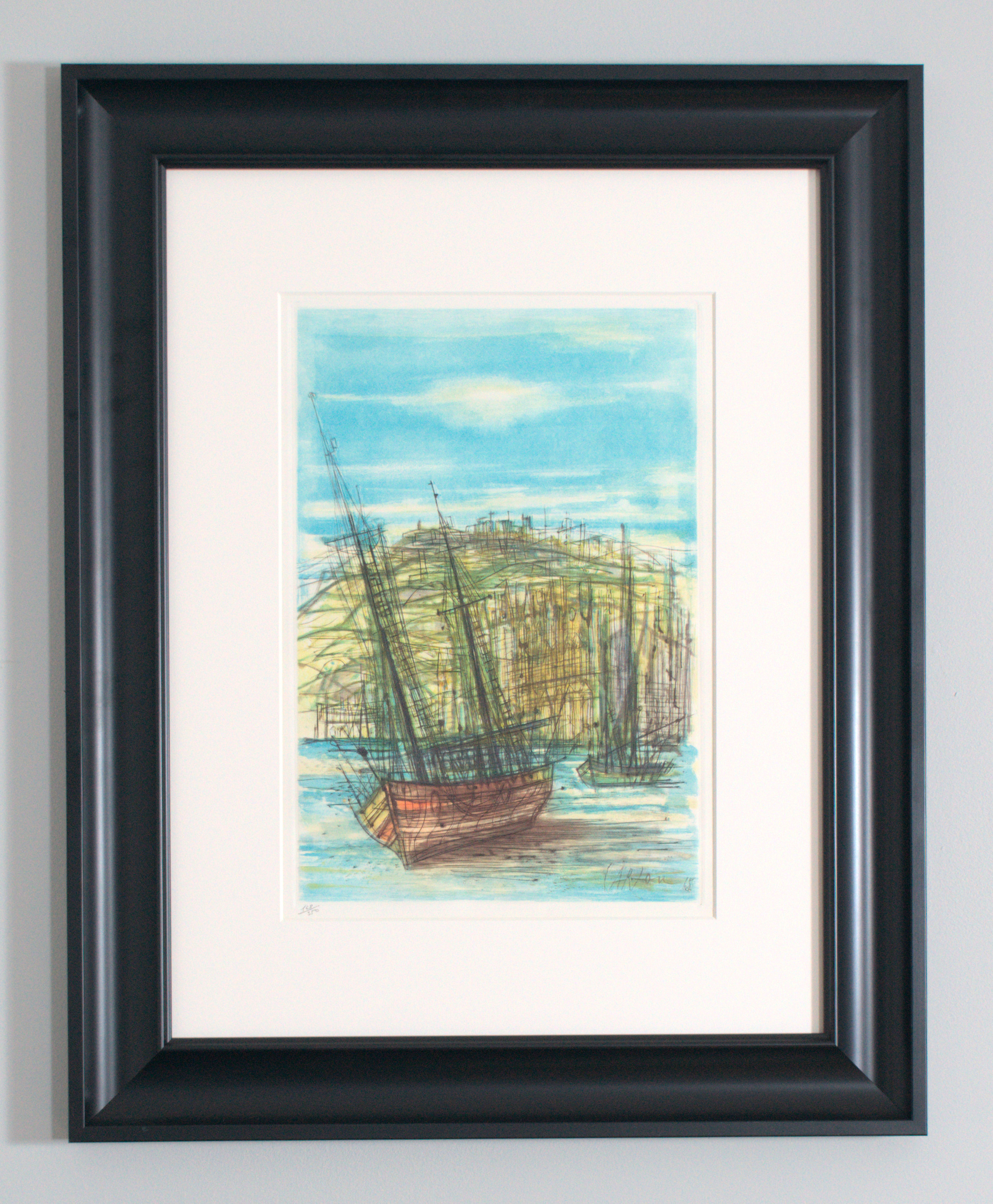 Lithograph, "Boats at Rest", Signed & Numbered by Jean Carzou