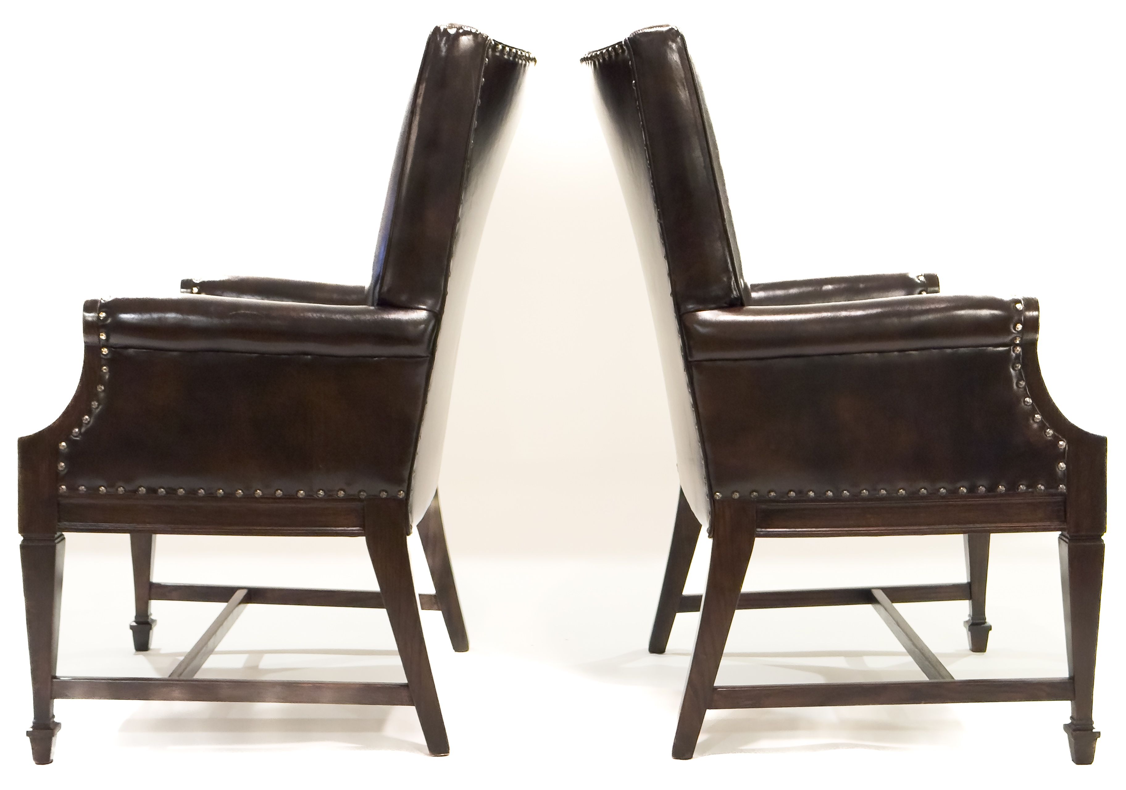 Mirrored side profile of Romweber leather armchairs