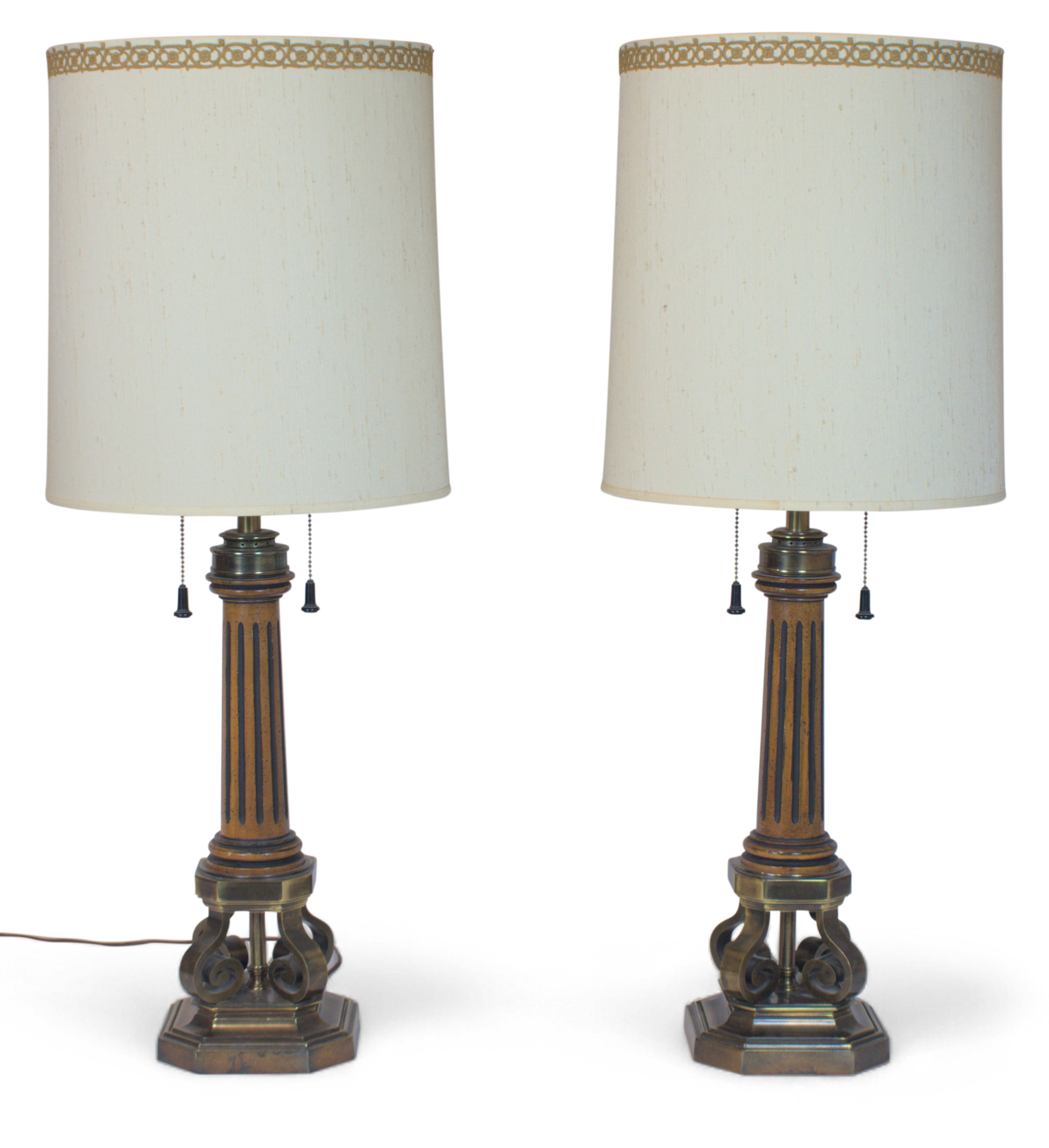 Pair, Glass & Metal Table Lamps by Robert Sonneman for Kovacs